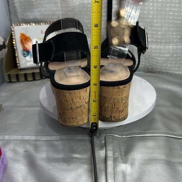 (T5) Steve Madden Women's Breathe Slingback Wedge Sandals, Black Suede, 8.5 M - Picture 2 of 10